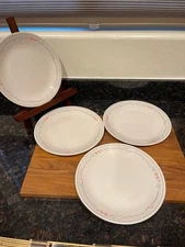 4 corelle tulip rose pattern dinner plates