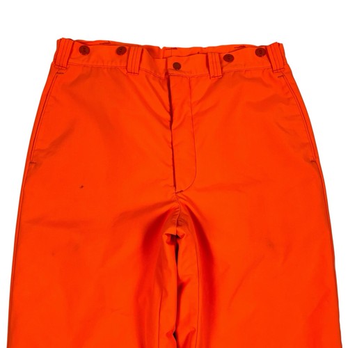 VTG Woolrich Blaze Orange Gore Tex Hunting Snow Pants Insulated FLAW USA Size M - Picture 2 of 16