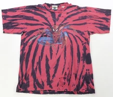 Rare VTG UNIVERSAL STUDIOS Spider-Man Tie Dye Graphic T Shirt 90s Y2K Marvel Red