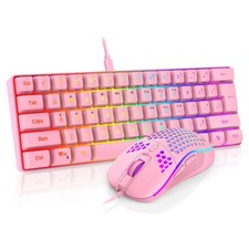 60 Gaming Keyboard and Mouse Combo, Ultra-Compact 61 Keys RGB Backlit Mini K...