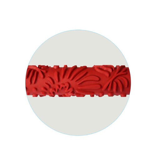 7" Embossing Paint Roller W/Handle Rubber Embossing Mold Tool For Wall Painting - Picture 7 of 33