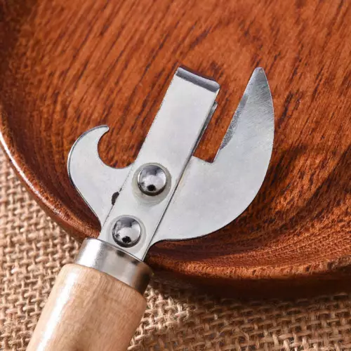 Wooden Handle Can Opener Multifunctional Beer Bottle Opener Tin Can Opener Px - Picture 11 of 14