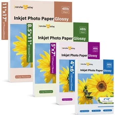 Lot Premium Glossy Photo Paper 8.5x11 5X7 11X17 for All Inkjet Printers 48lb