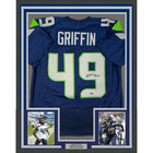 Framed Facsimile Autographed Shaquem Griffin 35x39 Seattle Blue Reprint Jersey