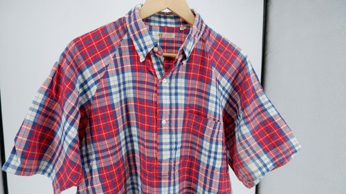 SUGAR CANE union made TOYO red plaid pullover polo shirt large - Picture 2 of 11