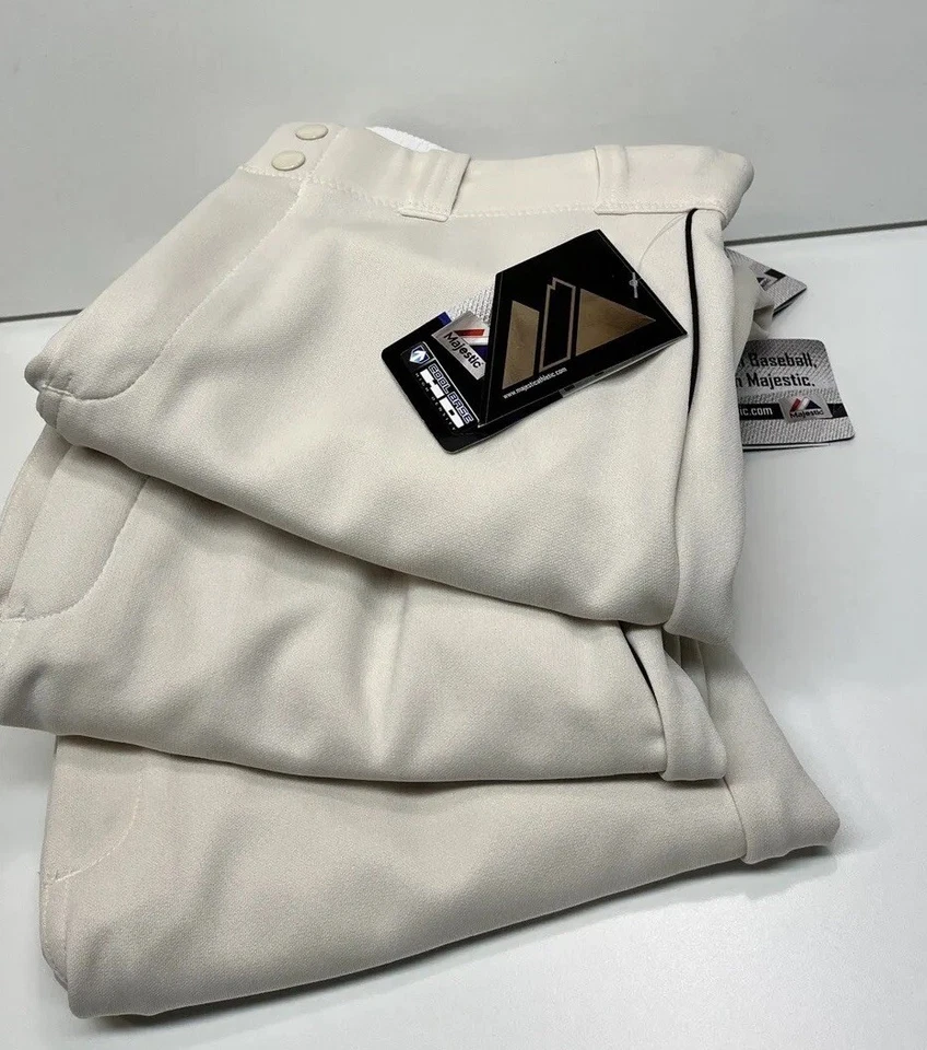 NWT Majestic Baseball Pants Youth XL Pro Ivory w/Pro Black Piping, 3 Pair Lot 🔥 - Image 3 of 4