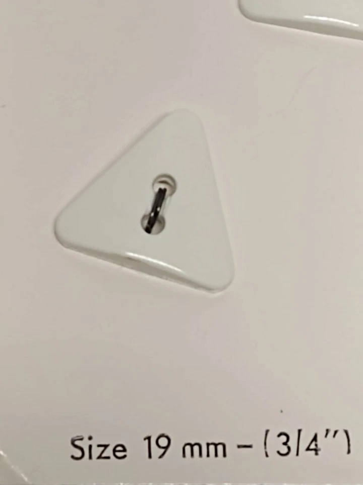 Vintage White Triangle 2-Hole Buttons Sleeve & Shirt 2 Size Lot 1/2" & 3/4" - Image 4 of 4