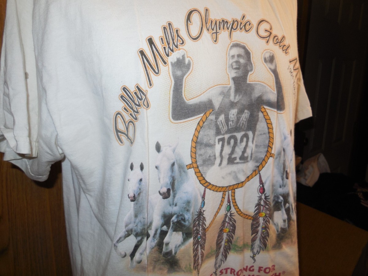 A7 Tokyo Olympics 1964 BILLY MILLS T Shirt Japan Gold