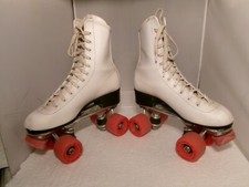 Vintage Roller Derby White Leather Roller Skates Women Size 7