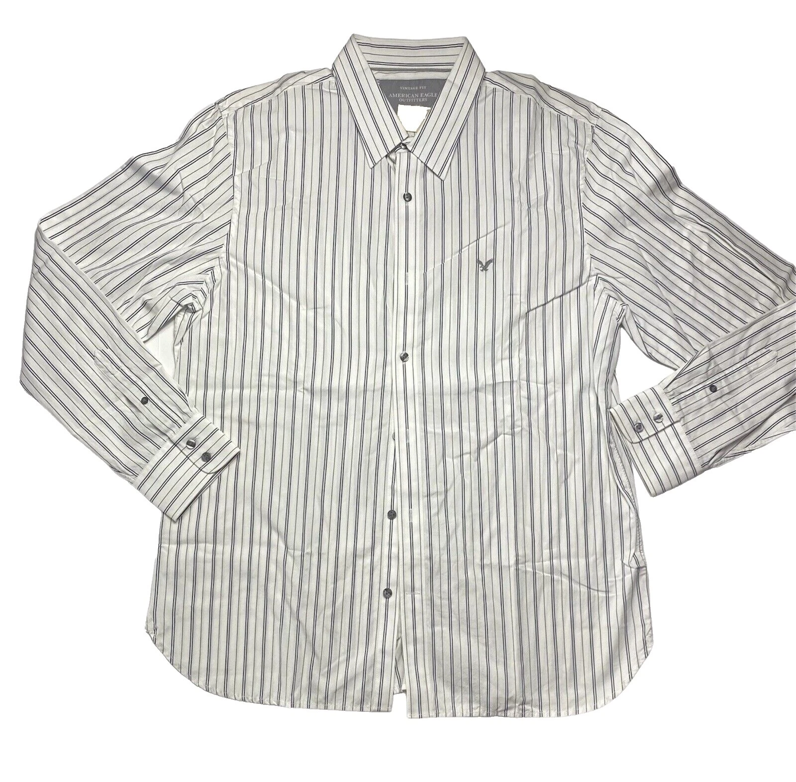 American Eagle Outfitters White Casual Button-Down Shirts for Men