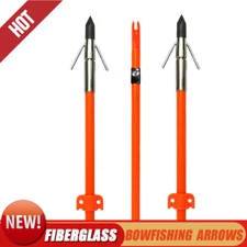 3X 32" Archery Fiberglass Hunitng Arrows with Broadheads Safety Slide Powerful