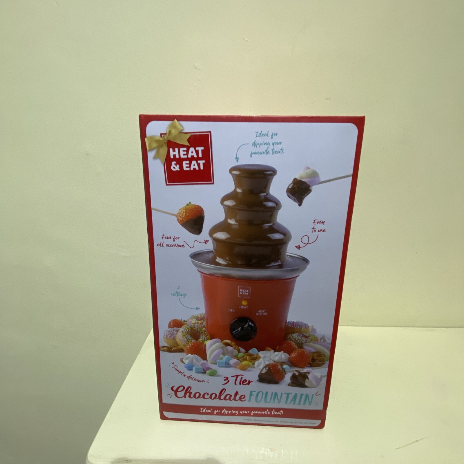 Heat & Eat 3 Tier Chocolate Fountain Red Fun For All Occasions