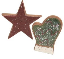 CWI Home Decor - Fake Faux Wood Christmas Cookies 2pc Set