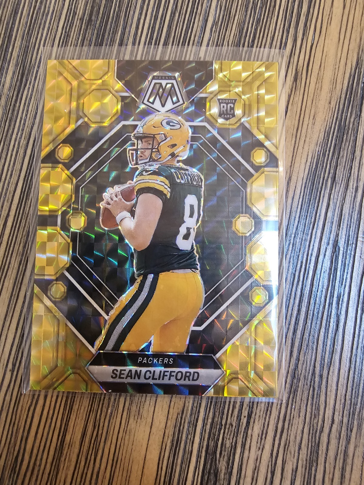 2023 Panini Mosaic Sean Clifford Yellow Reactive Prizm Rookie RC #361 Packers