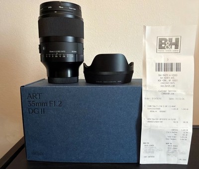 Sigma 35mm f/1.2 DG II Art Lens for SONY - MINT - with all packaging