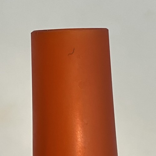 Jarrón largo de cristal de Murano esmerilado naranja vintage sin marca - Imagen 20 de 23