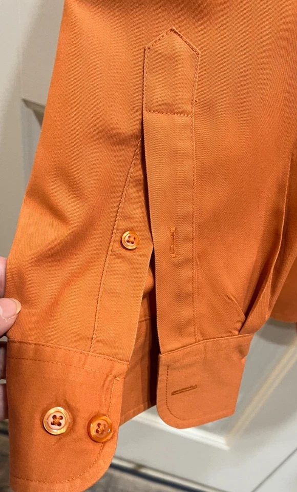 Мужская рубашка с длинным рукавом размер 2XL Port Authority жженый оранжевый цвет на пуговицах - Изображение 4 из 4