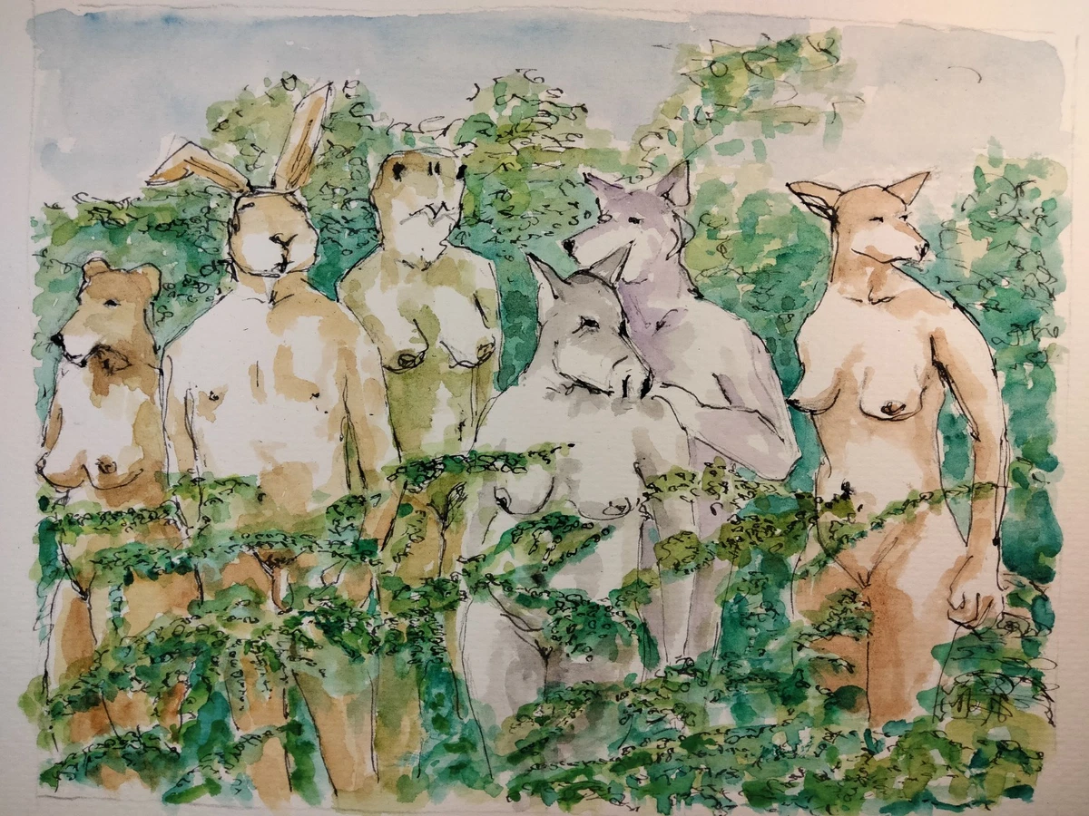 Affordable art - original watercolour - Nights out in the forest