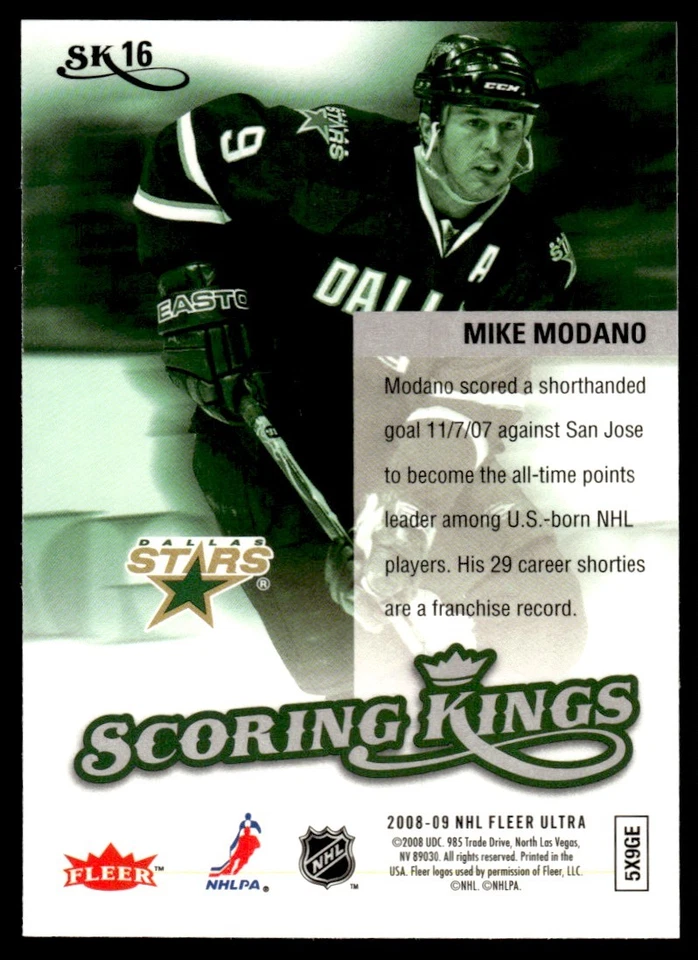 2008-09 Ultra Scoring Kings Mike Modano Dallas Stars #11 . - Image 2 of 2