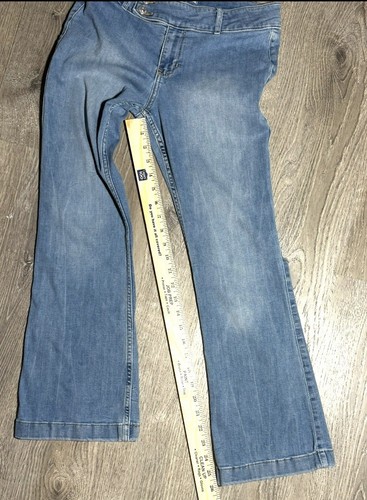 Abercrombie Kids Low Rise Boot Jeans Girls 17/18 Short Light Wash Stretch Demim - Picture 4 of 7