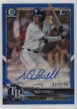 2018 Bowman Draft Chrome Pick Blue Wave Refractor 27/150 Nick Schnell Auto 10h2