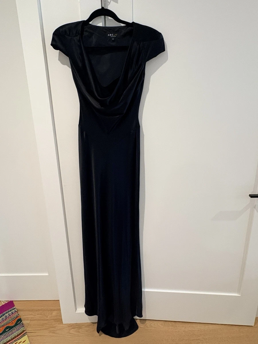 abs collection black dress by Allen Schwartz Satin Long Dresses for Women for sale Size:32 x 32