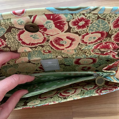 Pochette Amy Butler per Kalencom con catena floreale giallo cotone biologico - Foto 7 di 14