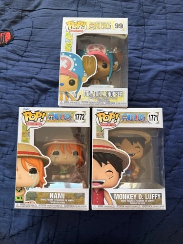 One Piece Funko Pop Bundle Nami, Chopper, And Luffy