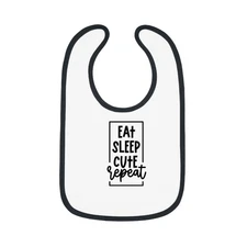 Cute Baby Bib - Eat Sleep Cute Repeat, Funny Infant Bib, Newborn Gift, [...]