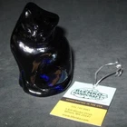 2021 Blenko Cobalt Blue Glass Cat with tag