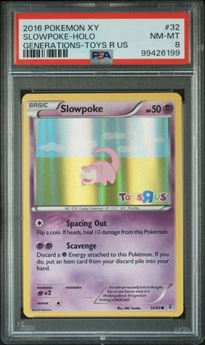 PSA 8 Slowpoke #32 Holo 2016 Pokemon XY Generations TOYS R US Stamp Promo