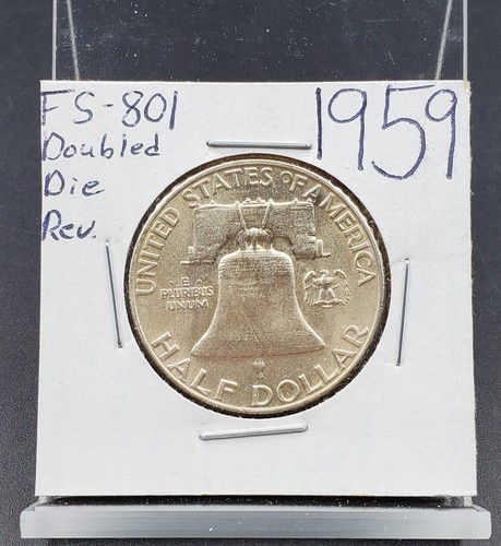 1959 P Franklin Silver Half Dollar BU FS 801 Variety Doubled Die 1959-p-franklin-silver-half-dollar-bu-fs-801-variety-doubled-die