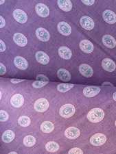 Vtg  PURPLE Floral CAMEO Quilt FABRIC Cotton 44X35 Quilt Peter Pan LAVENDER