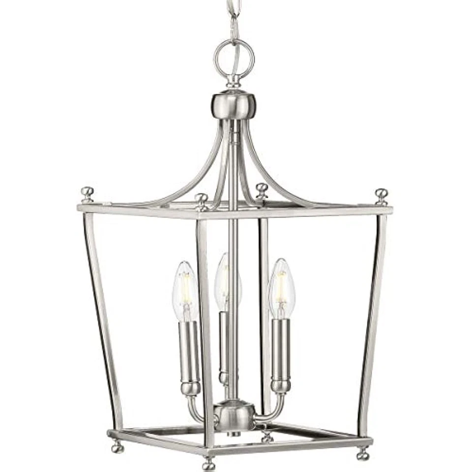Parkhurst Collection Brushed Nickel Three-Light Foyer - Image 2 of 4