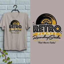 Retro Planet Recording Studio Music T-Shirt, Adult Unisex, 100% Cotton S - XXL