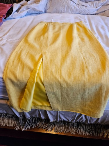 Harve Benard YELLOW LINEN Skirt Womens 14 - Picture 10 of 11