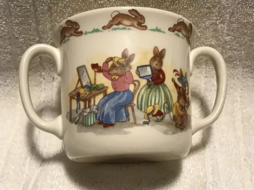 Bunnykins Mug Cup 1936 Royal Doulton English Fine Bone China Two Handled Mug