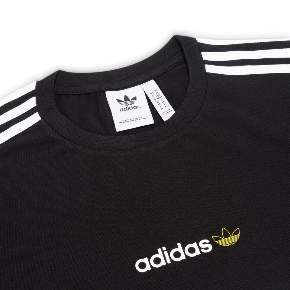 ADIDAS ORIGINALS MEN'S ITASCA 20 T-SHIRT BLACK/WHITE RRP £28.99 image 3