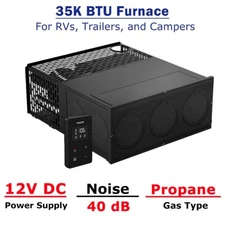 FOGATTI RV Camper Motorhome Trailer Furnace 35,000 BTU 12V with Thermostat