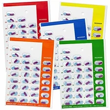 Color Coded Monthly 31 Day Medication Blister Cards Cold Seal 5 pack(Multicolor)