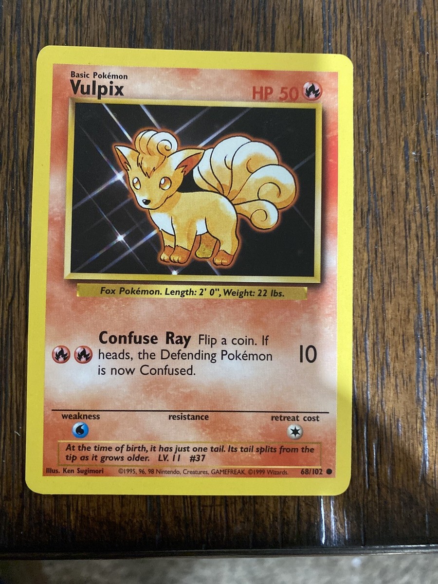 Pokemon Vulpix, 1999 Error, NM, Base Set, 68/102 | eBay