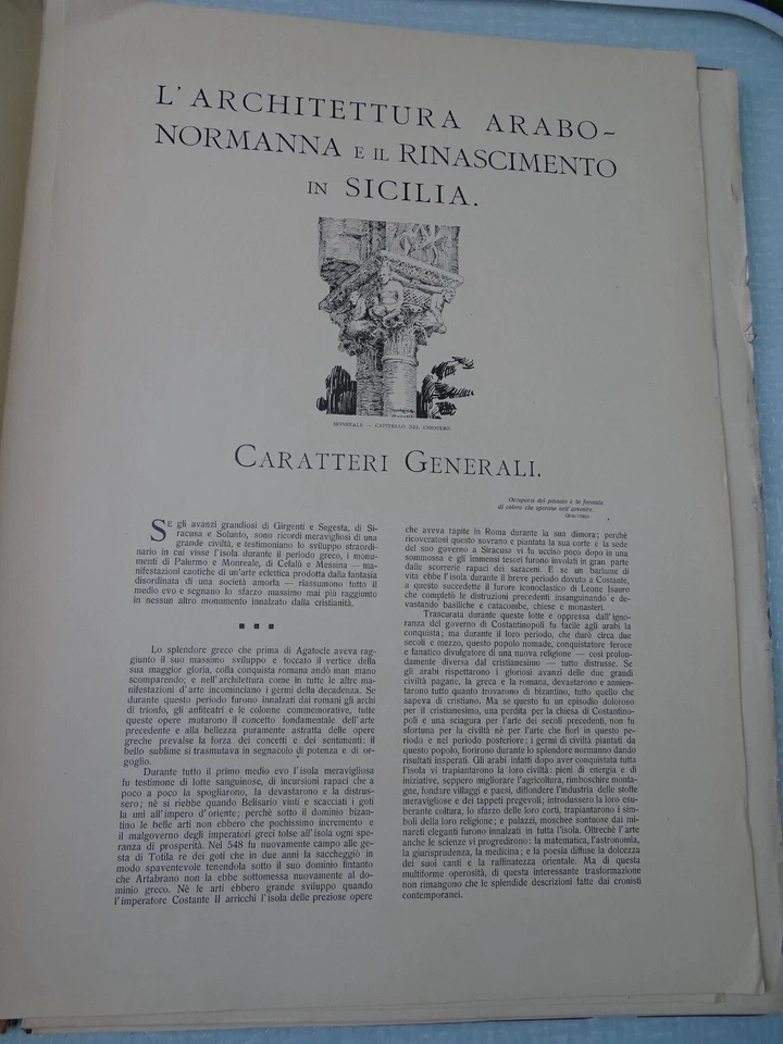 ARCHITETTURA-ARATA-ARCHITETTURA ARABO-NORMANNA-RINASCIMENTO IN SICILIA-1914 - Immagine 3 di 4