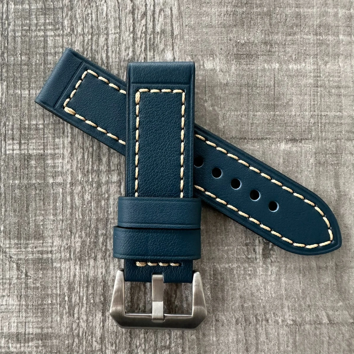 Bracelet Cuir Gris 24mm Pour Montre Panerai - 11chuckle - Neuf Sans Boîte