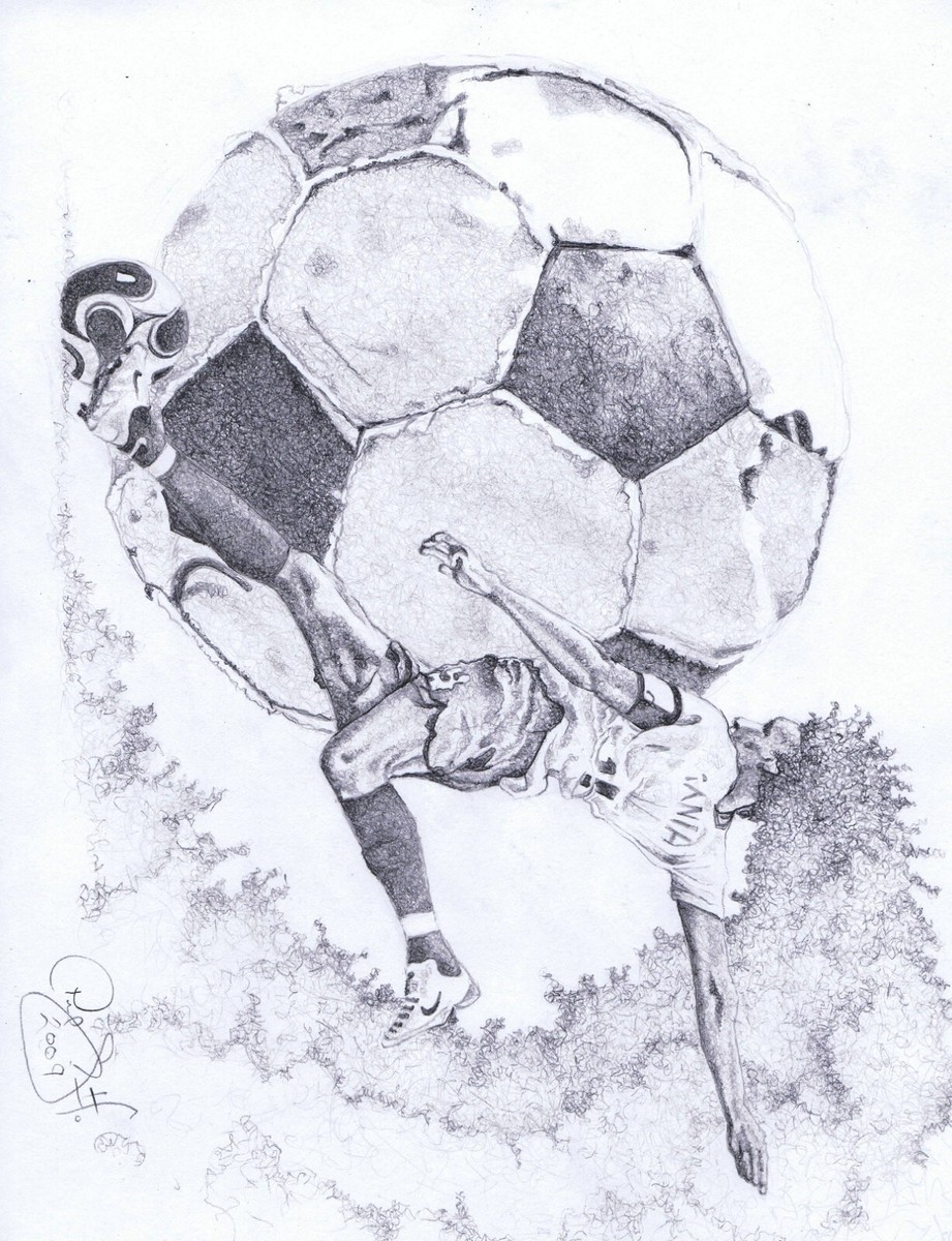 WORLD SOCCER football art painting limited print #1/100