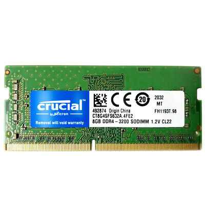 Crucial 8GB 16GB 32GB 64GB DDR4 3200MHz Laptop Memory 260pin CL22 SODIMM  RAM LOT 