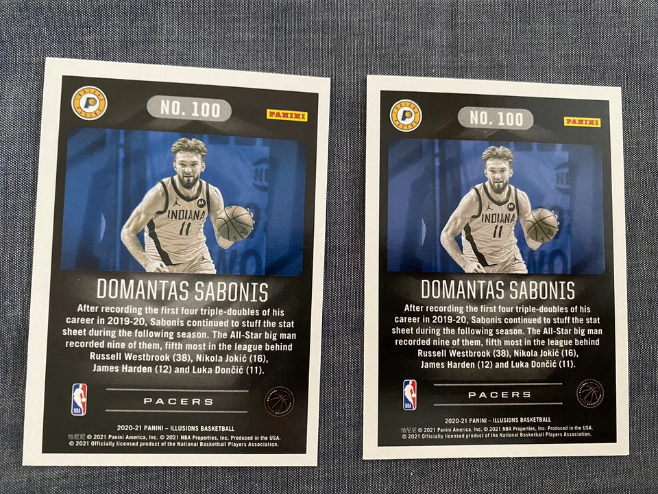 Domantas Sabonis 2020-21 Panini Illusions Pink Parallel & Base, Sharp - Image 2 of 2