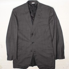 Brioni Pincio Mens Suit Coat 42L Gray Windowpane Plaid Wool Jacket Working Cuffs