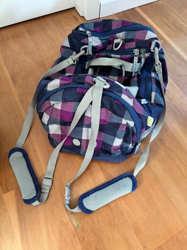 Satch Pack Schulrucksack + Sporttasche karo Lila/Blau ergonomisch Rucksack - Bild 7 von 12