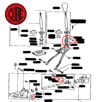 CUBE Speed - W58 R154 Factory Shifter BUSHING REBUILD KIT for