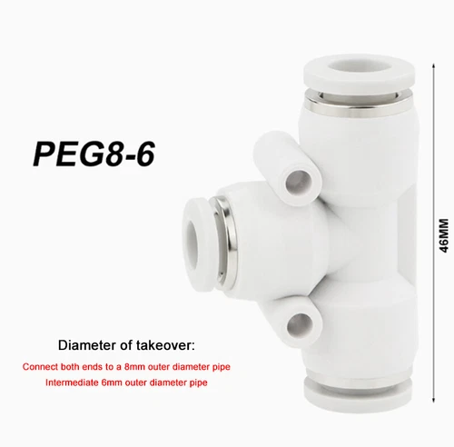 PU/PY/PE Series Tracheal Connector Outer Diameter 4/6/8-16MM For PU/Nylon Hose - Picture 40 of 45